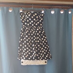 Richard Warren Stylish Black and White Polka Dot Strapless Dress